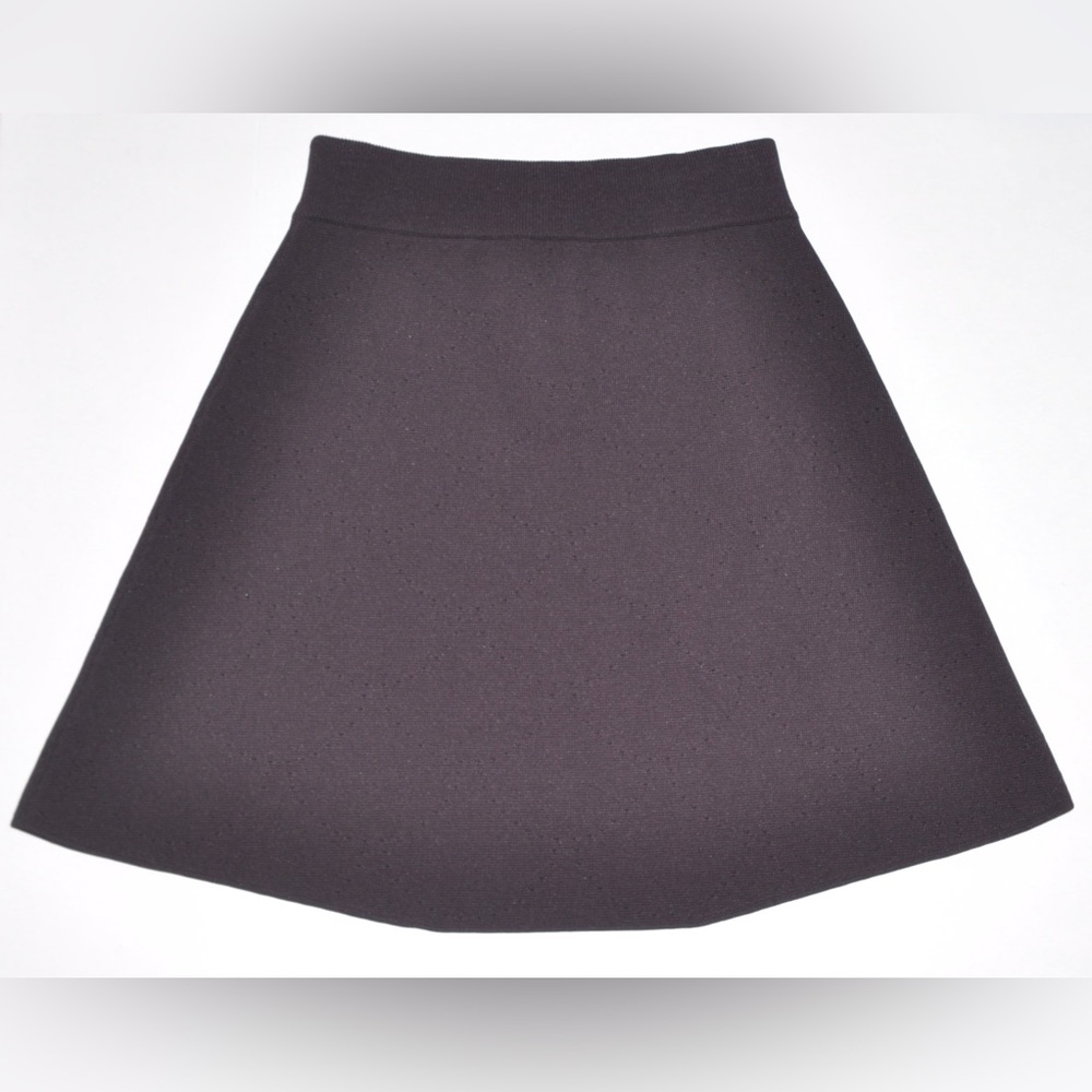 ALC Womens Elastic Waistband Rib Knit A Line Skirt Wine Plum Medium M MSRP $249